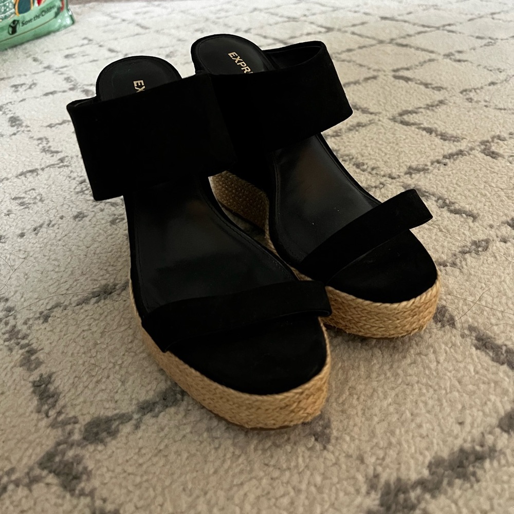 Express Black Wedges